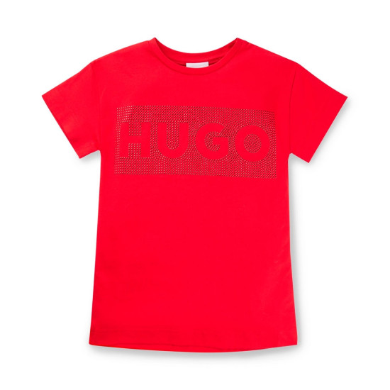 VESTIDO ESTILO CAMISETA CON ILUSTRACIÓN DE LOGO CON TACHUELAS KIDS - Hugo Boss - Banango Shop