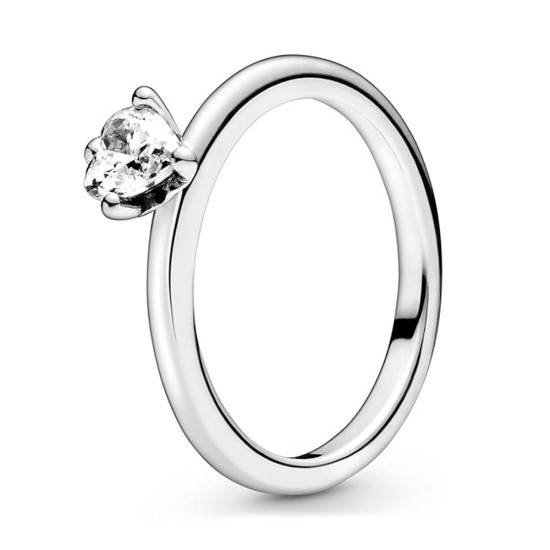 Anillo Solitario Corazón Transparente 198691C01 - Pandora - Banango Shop