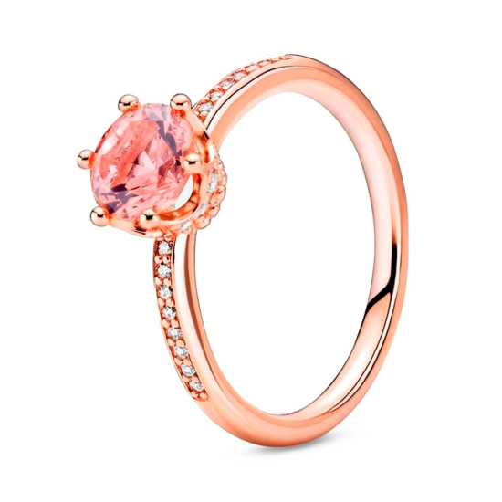 ANILLO SOLITARIO CORONA BRILLANTE ROSA 188289C01 - Pandora - Banango Shop