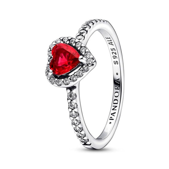 ANILLO CORAZÓN NIVELADO ROJO BRILLANTE 198421C02 - Pandora - Banango Shop