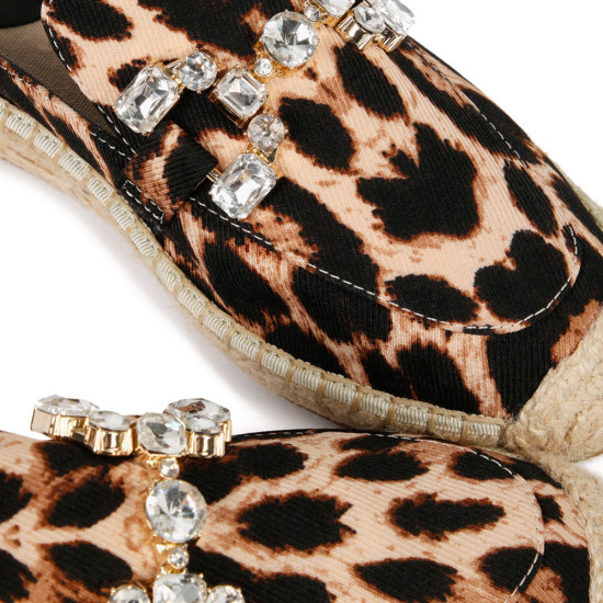 ALPARGATA PLANA ANIMAL PRINT DETALLE STRASS - Lola Casademunt - Banango Shop