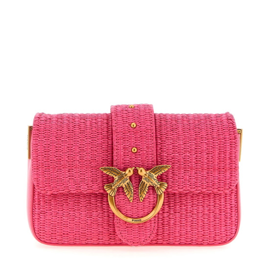 BANDOLERA LOVE ONE MINI SLOUCHY RAFIA - Pinko - Banango Shop