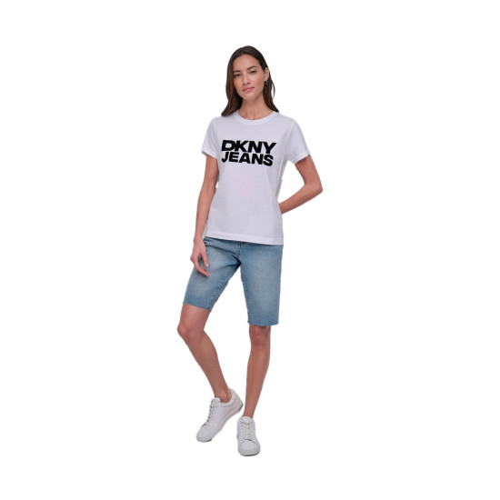 CAMISETA FLOCKED LOGO CREW - DKNY - Banango Shop
