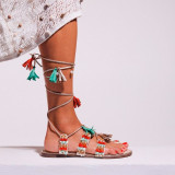 SANDALIAS PIEL FLECOS Y ABALORIOS NUBO - Gioseppo - Banango Shop