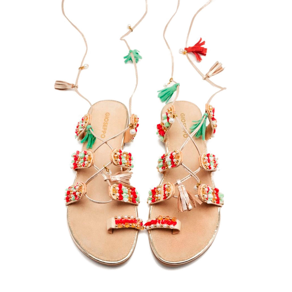 SANDALIAS PIEL FLECOS Y ABALORIOS NUBO - Gioseppo - Banango Shop