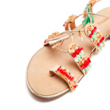 SANDALIAS PIEL FLECOS Y ABALORIOS NUBO - Gioseppo - Banango Shop