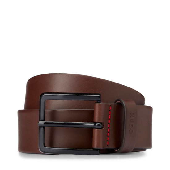 Cinturón de piel italiana con logo estampado en la trabilla - Hugo Boss - Banango Shop