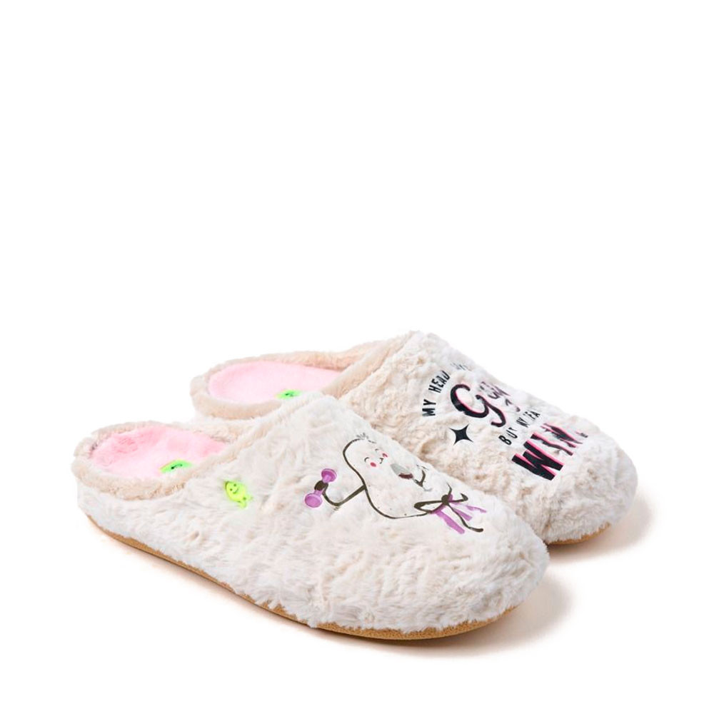 PANTUFLAS DE CASA PELO DIBUJO Y FRASE BLANTYRE - Hot Potatoes - Banango Shop