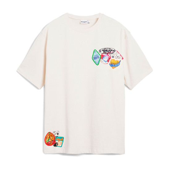 Camiseta manga corta bordados - Desigual - Banango Shop