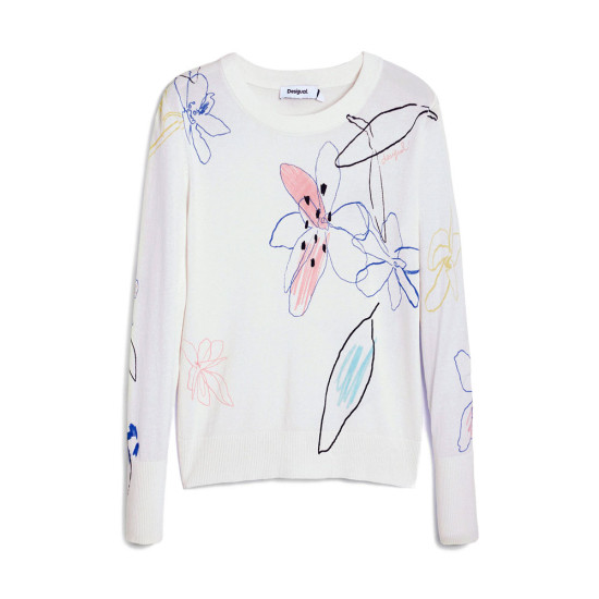 Jersey fino trazos flores - Desigual - Banango Shop