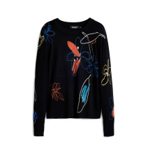 Jersey fino trazos flores - Desigual - Banango Shop