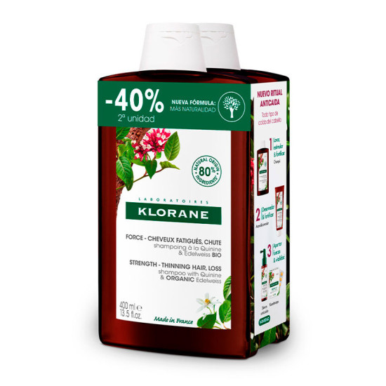 Champú a la Quinina y Edelweiss BIO SET - KLORANE - Banango Shop