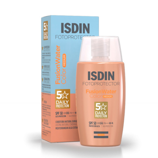 Fusion Water MAGIC Medium SPF 50 Protector Solar Facial Con Color - ISDIN - Banango Shop