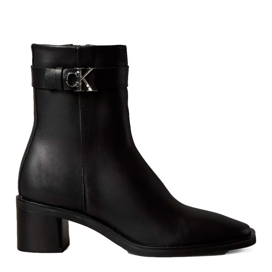 Botines de piel con puntera cuadrada y cremallera - Calvin Klein - Banango Shop