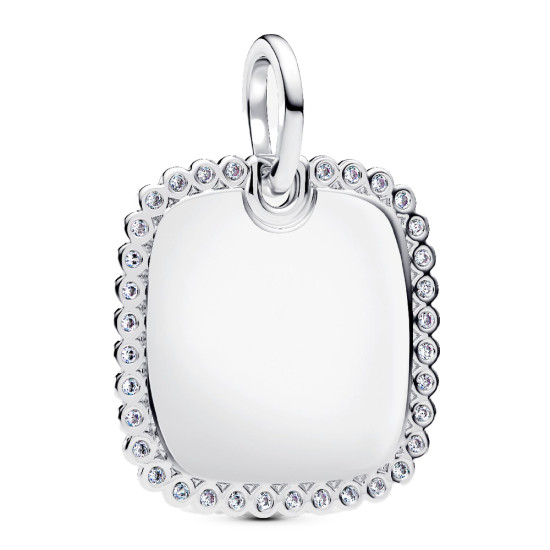 Colgante Etiqueta Grabable Cuadrada Brillante Plata de primera ley 394009C01 - Pandora - Banango Shop