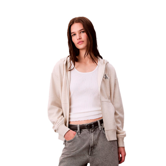 Sudadera con capucha y cremallera y monograma - Calvin Klein - Banango Shop