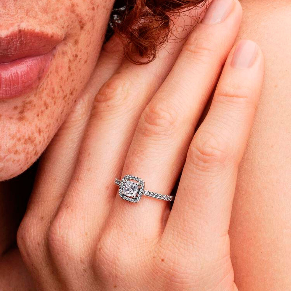 Anillo Halo Cuadrado Brillante 193555C02 - Pandora - Banango Shop